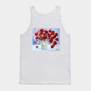 Red Poppies In a Vase Tank Top